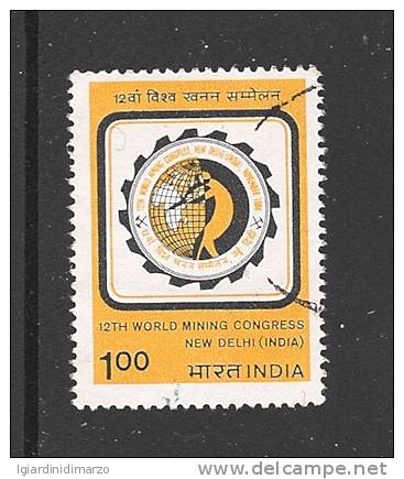 INDIA - 1984: Valore Usato Da 1 R. Dedicato Al 12° Congresso Mondiale Dei Minatori A New Delhi - In Buone Condizioni. - Gebruikt