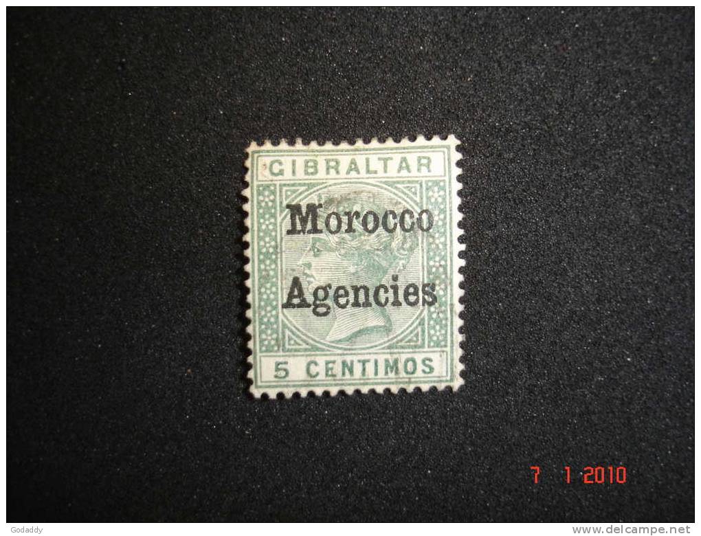 Morocco Agencies 1898 Q.Victoria 5c Green O/print Type 1 Lightly Used - Morocco (1956-...)