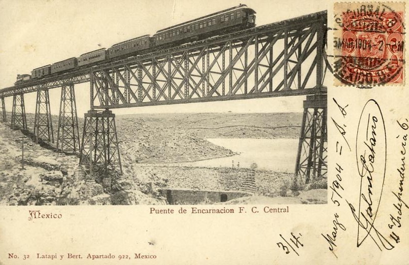 Mexique -  Mexico - Architecture Pont Métallique - Puente De Encarnacion - Train CHemins De Fer -  Affranchissement 1904 - México