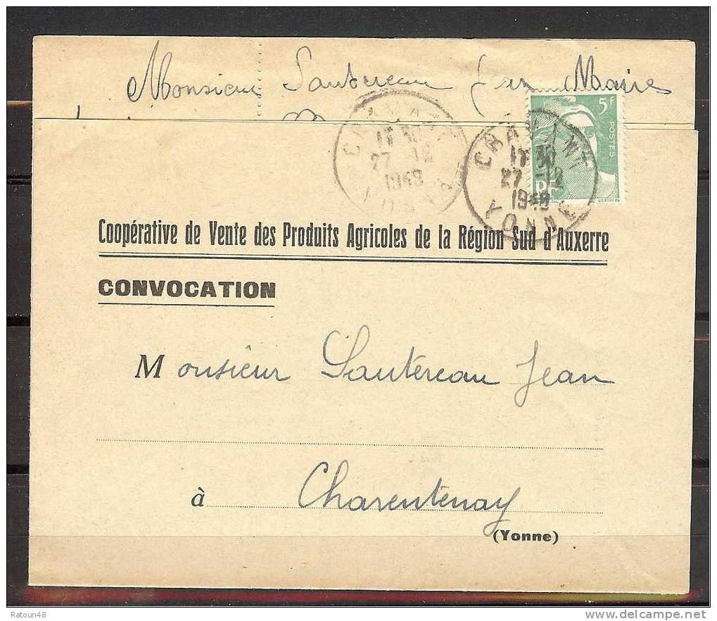 Lettre 1948 - France - 1945-54 Marianne De Gandon