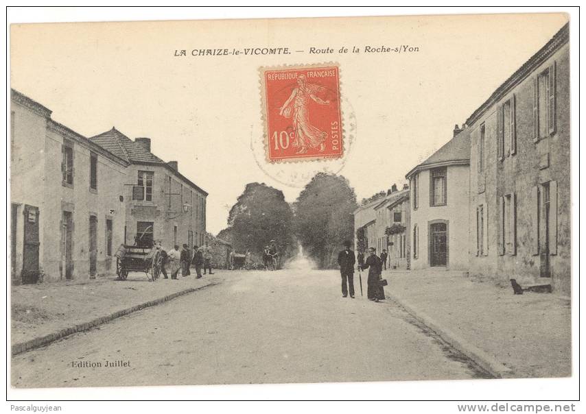 CPA LA CHAIZE LE VICOMTE - ROUTE DE LA ROCHE SUR YON - La Chaize Le Vicomte