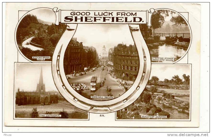 UK565:  SHEFFIELD : Good Luck From ( 5-picture Postcard) - Sheffield