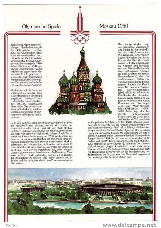 Dokumentation I Goldener Ring Olympiade Moskau 1980 Sowjetunion 4686/1 O 42€ Architektur M/s Olympic Set Of USSR CCCP SU - Lettres & Documents