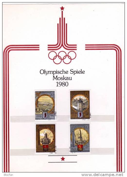 Dokumentation III Goldener Ring Moskau Sowjetunion 4810/3 O 12€ Olympiade 1980 Architectur Olympic Set Of CCCP USSR SU - Lettres & Documents