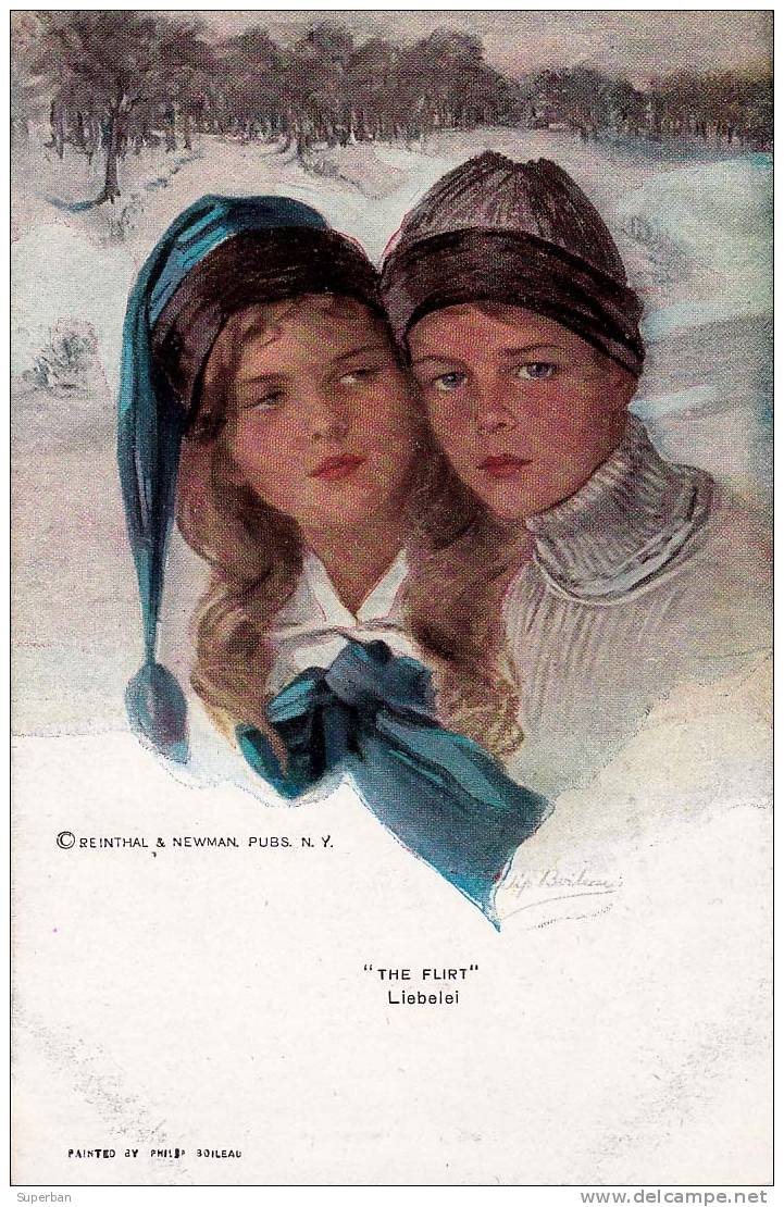 THE FLIRT / LIEBELEI - JEUNE FILLE Et GARÇON Par PHILIP BOILEAU - TRÈS BELLE ILLUSTRATION - À VOIR ! (y-752) - Boileau, Philip