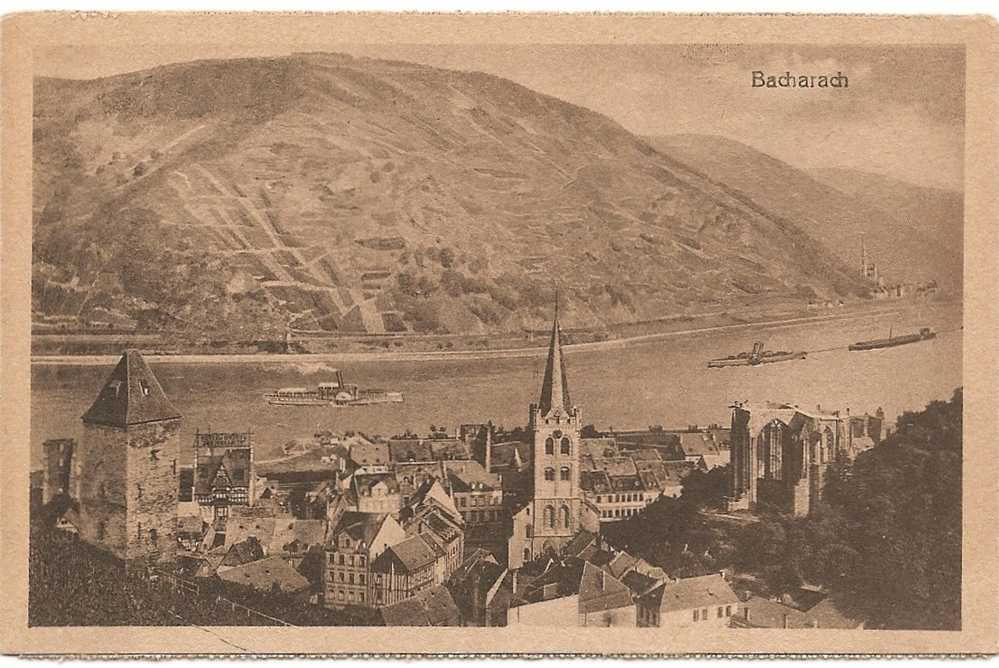 D - RP - Bacharach -  N° 19 1906 (ungelaufen) - [Gesamtansicht - Rhein - Kirche - Turm - Wernerkapelle] - Bacharach