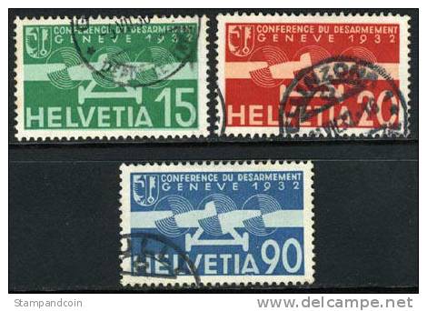Switzerland C16-18 XF Used Airmail Set From 1932 - Used Stamps
