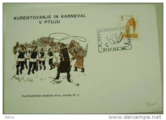 1965 CARNIVAL KARNEVAL KURENTOVANJE PTUJ SLOVENIA KURENT - Carnevale