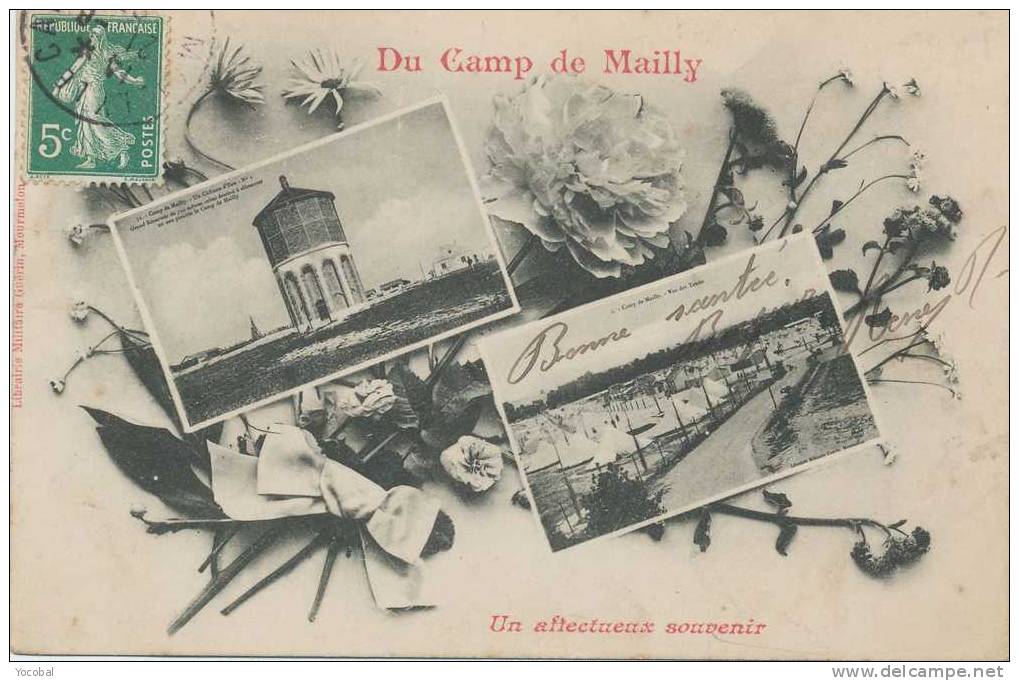 Cp , 10 , MAILLY-le-CAMP, Le Camp , Un Affectueux Souvenir Du Camp De Mailly , Voyagée - Mailly-le-Camp