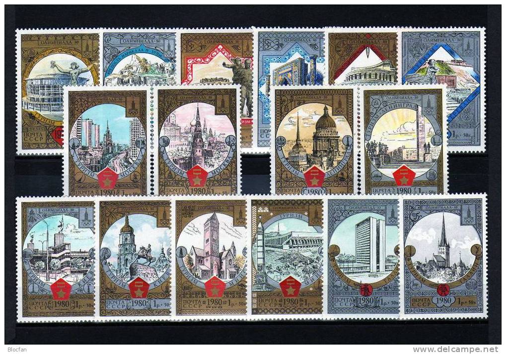 Tourismus 1980 Olympiade Moskau Sowjetunion 4872/7, 4927/8, 4940/1+4949/4 ** 56€ Olympic Architectur Set Of CCCP USSR SU - Ganze Jahrgänge