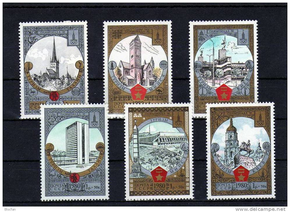 Tourismus 1980 Olympiade Moskau Sowjetunion 4872/7, 4927/8, 4940/1+4949/4 ** 56€ Olympic Architectur Set Of CCCP USSR SU - Ganze Jahrgänge