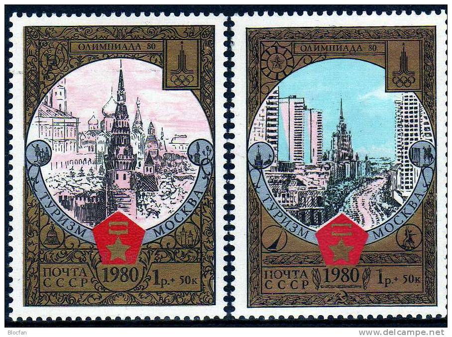 Tourismus 1980 Olympiade Moskau Sowjetunion 4872/7, 4927/8, 4940/1+4949/4 ** 56€ Olympic Architectur Set Of CCCP USSR SU - Annate Complete