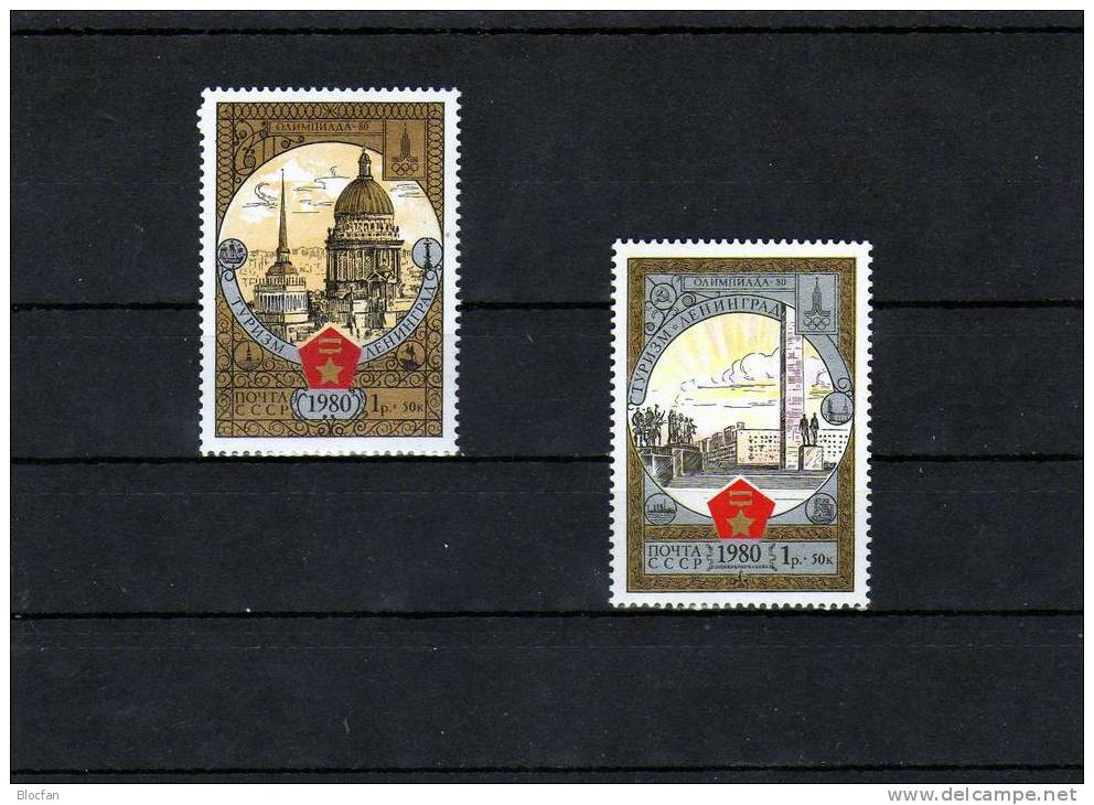 Tourismus 1980 Olympiade Moskau Sowjetunion 4872/7, 4927/8, 4940/1+4949/4 ** 56€ Olympic Architectur Set Of CCCP USSR SU - Années Complètes