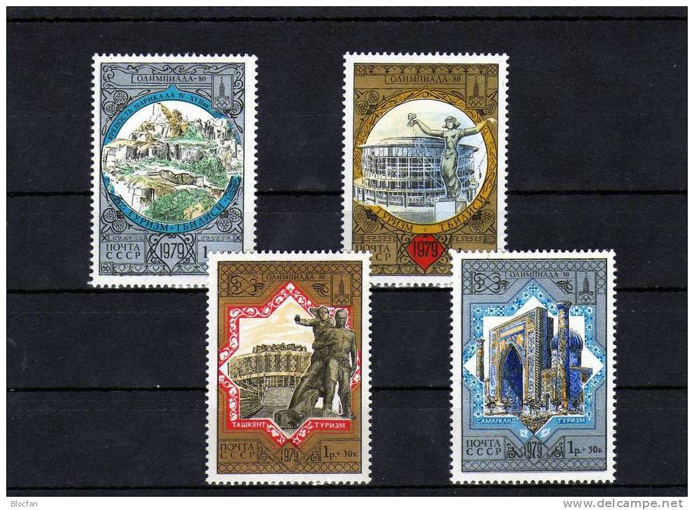 Tourismus 1980 Olympiade Moskau Sowjetunion 4872/7, 4927/8, 4940/1+4949/4 ** 56€ Olympic Architectur Set Of CCCP USSR SU - Ganze Jahrgänge