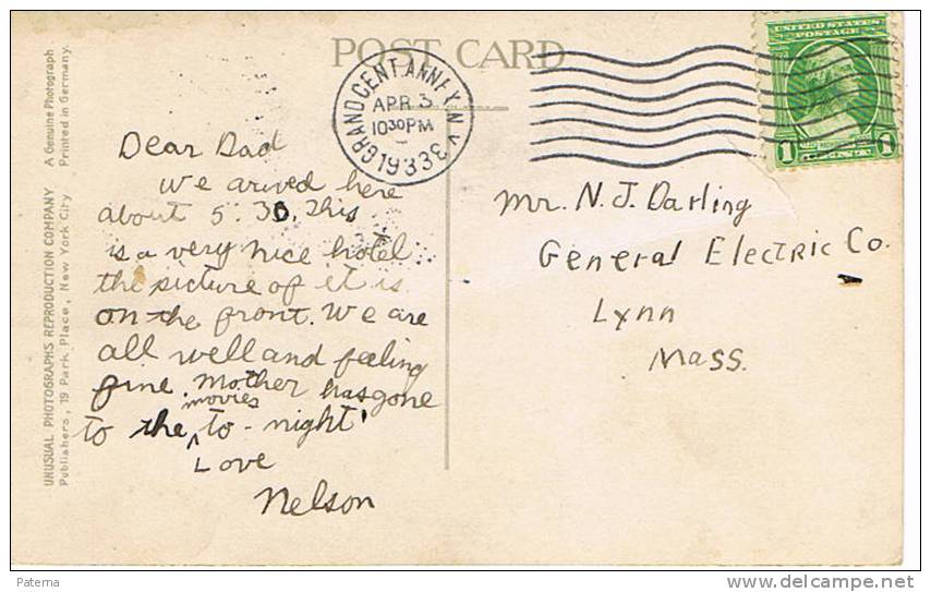 Postal,  GRANDCENTANNE - NY 1903  ( USA)  , Post Card, Postkarte - Briefe U. Dokumente