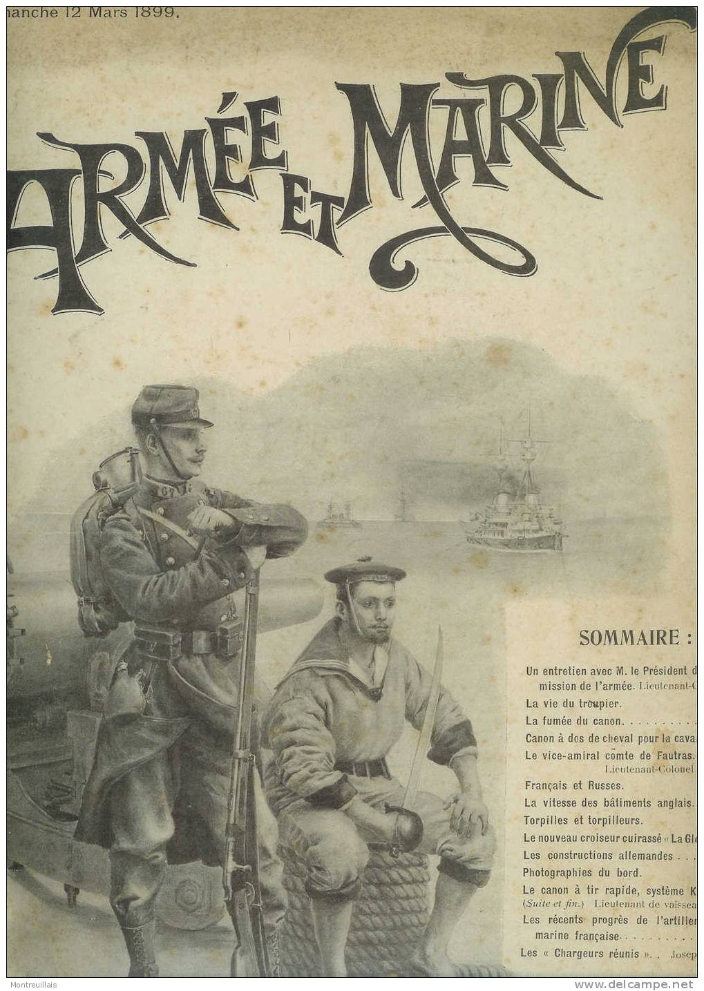 Armée Et Marine, De Février 1899, N° 2, 10 Pages, Grand Format 27.5 X 35, Très Bon état Pour L'age - Francés