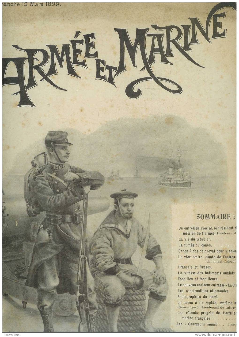 Armée Et Marine, De Février 1899, N° 4, 10 Pages, Grand Format 27.5 X 35, Très Bon état Pour L'age - Francese