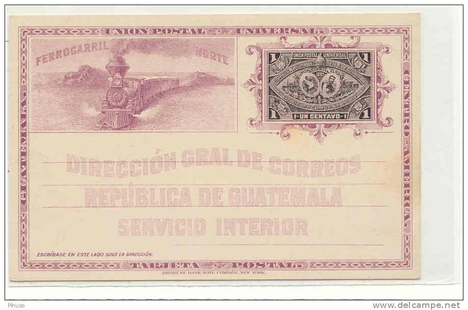 GUA-1 : Postal Coverwith Train And Stamp - Guatemala
