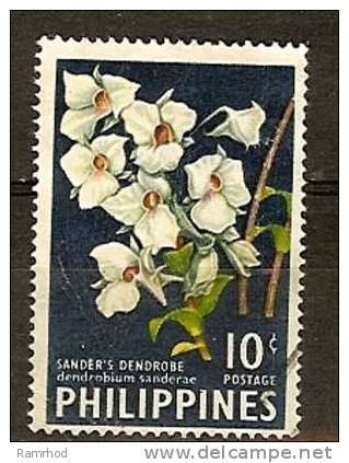 PHILIPPINES 1962 Orchids - 10c. - "Dendrobium Sanderii"   FU - Philippines
