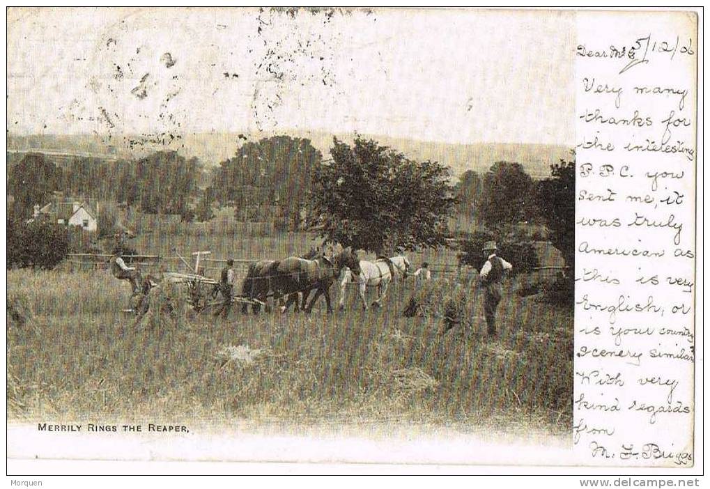 Post Card LONDON 1906 (Gran Bretaña). Merrily Rings The Reaper - Covers & Documents