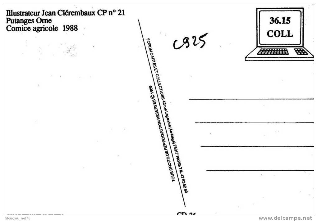 61-PUTANGES...COMICE AGRICOLE 1988....CPM ANIMEE - Putanges