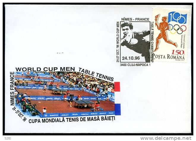ROUMANIE 1996 - Nimes Coupe Du Monde - Cachets / Postmarks - Tennis Table Tischtennis Tavolo - Tenis De Mesa