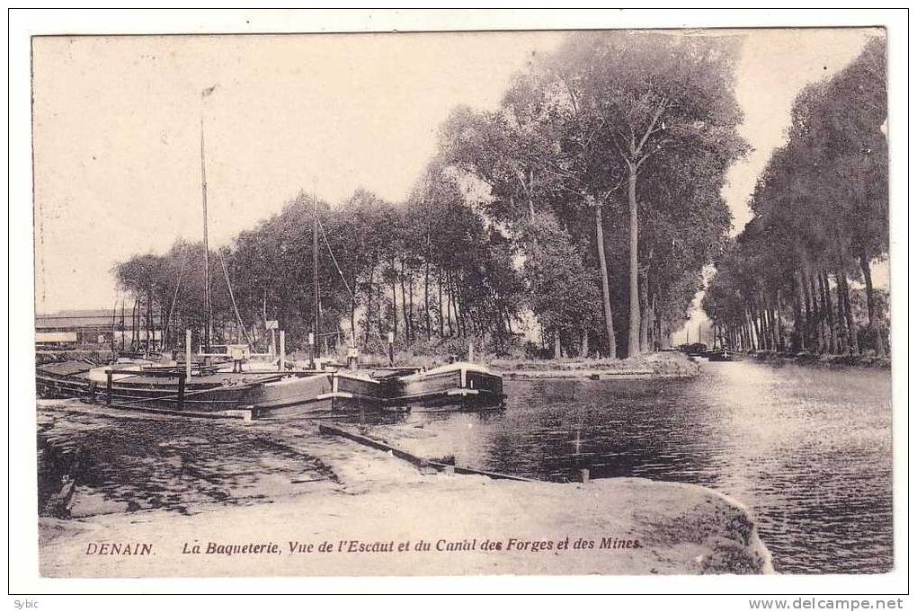 DENAIN - La Baqueterie , Vue De L'Escaut Et Du Canal Des Forges Et Des Mines (1915) - Denain