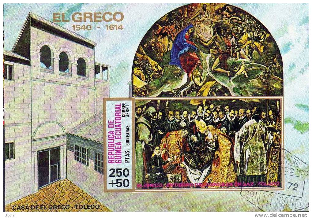 Gemälde Von El Greco Äquatorial Guinea Block 114 Plus 115 O 5€ - Schilderijen