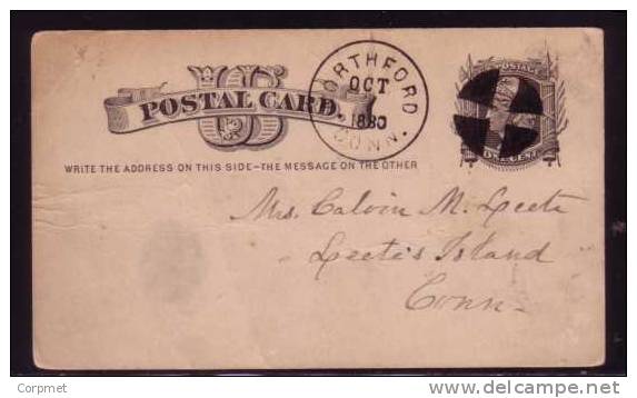 US - 1880 STAMPED POSTAL CARD Circulated In CONN. From NORTHFORD - ...-1900