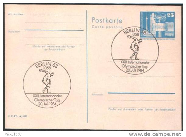 DDR / GDR - Sonderstempel / Special Cancellation (A447) - Summer 1984: Los Angeles