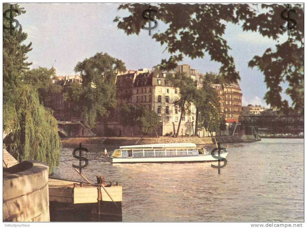 PARIS : La Seine L'ile De La Cité Et Le Bateau Mouche Vedettes Paris Tour Eiffel - Trasporto Pubblico Stradale