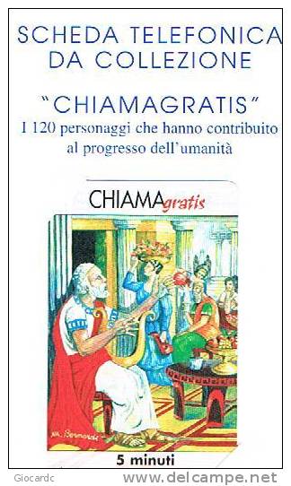 CHIAMAGRATIS - I 120 PERSONAGGI CHE HANNO CONTRIBUITO AL PROGRESSO DELL' UMANITA'- NUOVA CON FOLDER -  OMERO - Schede GSM, Prepagate & Ricariche