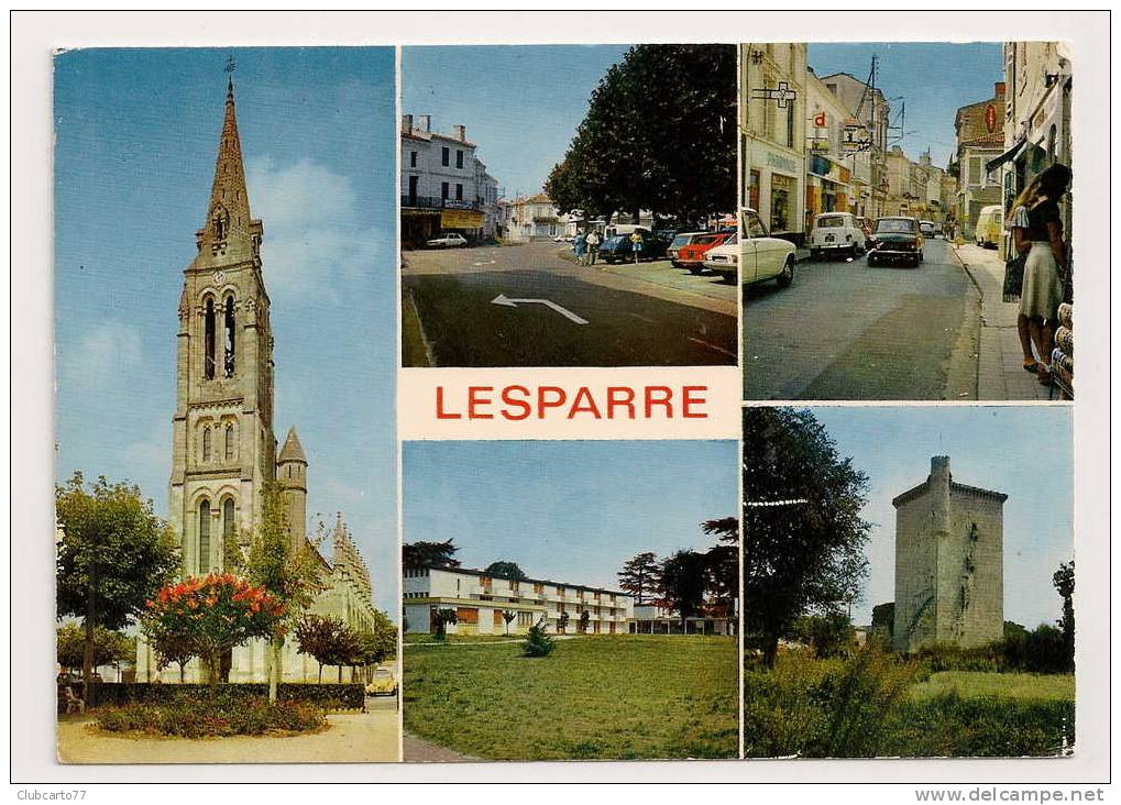 Lesparre-Médoc (33) : 5 Vues Dont Rue Comerçante Environ 1960 (animée). - Lesparre Medoc