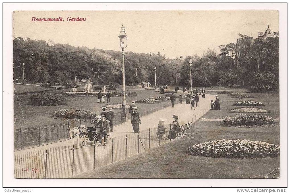 Cp , ANGLETERRE , HAMPSHIRE , BOURNEMOUTH , Gardens , Voyagée 1906 - Bournemouth (vanaf 1972)