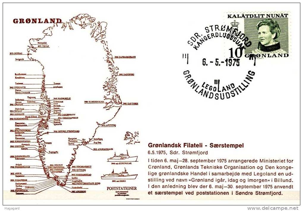 ##F691. Greenland 1975. Postmark Card. Explanation In Danish. Michel 84y. - Covers & Documents