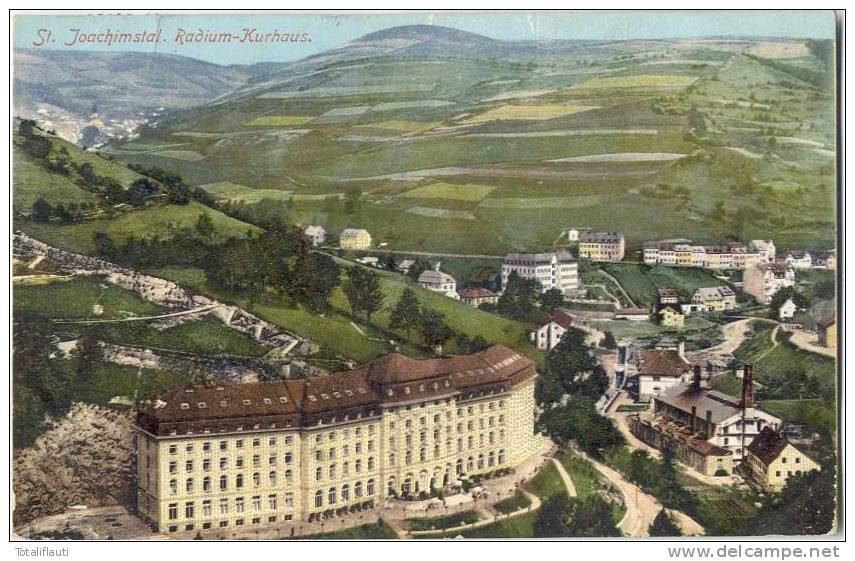 St Joachimsthal Radium Kurhaus Color Vogelschau Jachymov 1911 - Sudeten