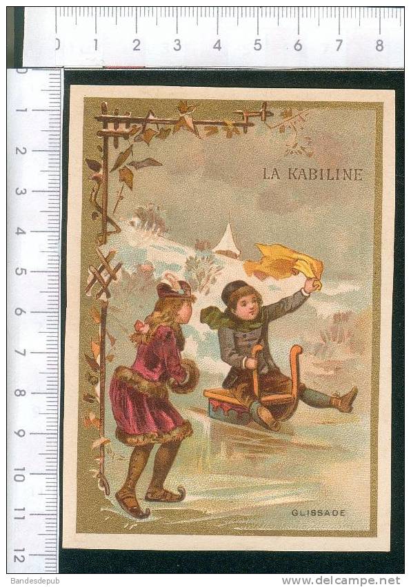 La Kabiline Très Belle Chromo Dorée Magie Jeu Enfant Alphabet G Glissade Luge Hiver - Autres & Non Classés