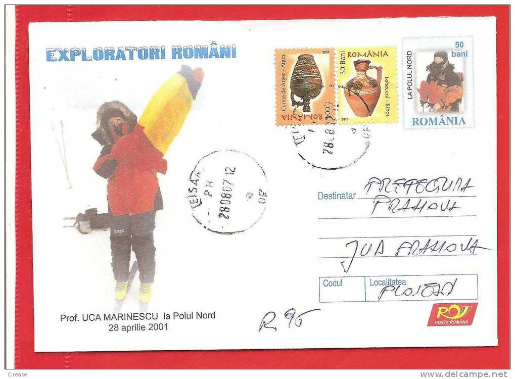 ROMANIA 2005 Postal Stationery Cover.Professor Uca Marinescu North Pole 28.04.2001 - Climate & Meteorology