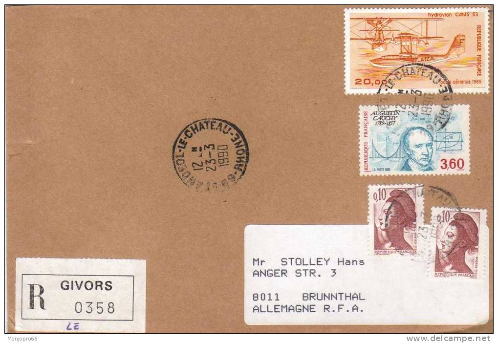 Enveloppe En Recommandée De 1990 - Tariffe Postali
