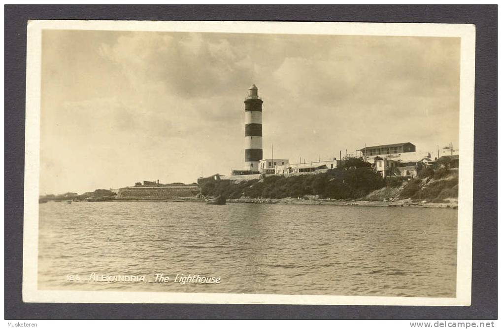 Egypt Egypte Alexandria The Lighthouse Leuchtturm Pfare Deluxe Alexandria Cancel 1932 To Denmark King Farouk - Alexandria