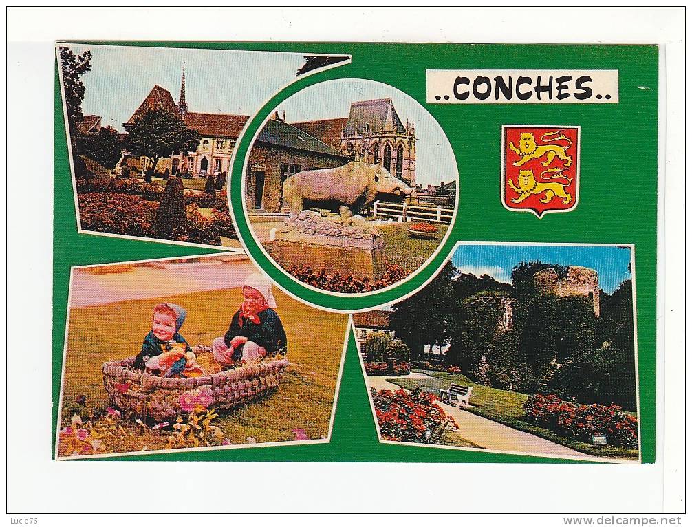 CONCHES -  4 Vues Et Blason - N°  106 - Conches-en-Ouche