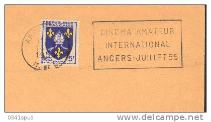 1955  France  49 Angers  Cinema Film Movies Sur Enveloppe - Film