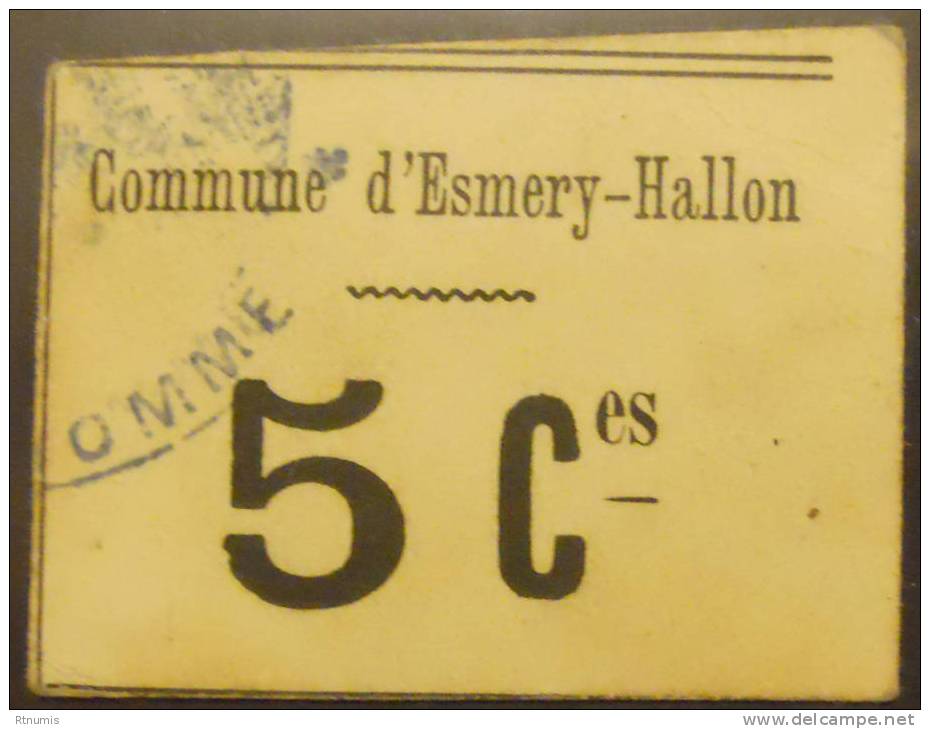 Esmery-Hallon 5 Centimes Pirot 80-651  TTB - Bons & Nécessité