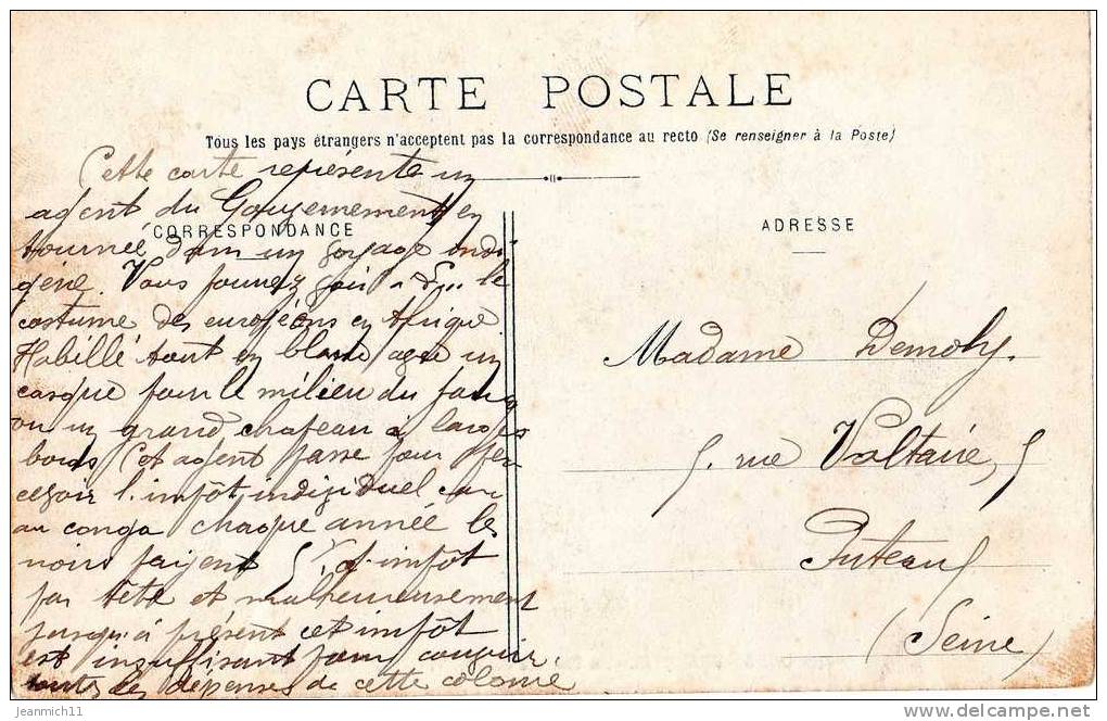 CONGO FRANCAIS- En Tournée Dans Les Villages De Pointe-Noire - Paiement Impots, Correspondance Intéressante - Pointe-Noire