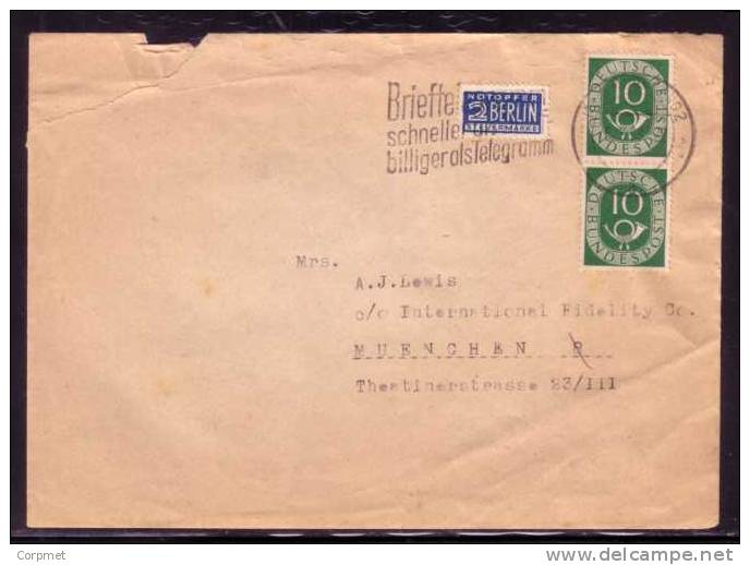 GERMANY - 1953 COVER NUERNBERG To MUENCHEN - Lettres & Documents