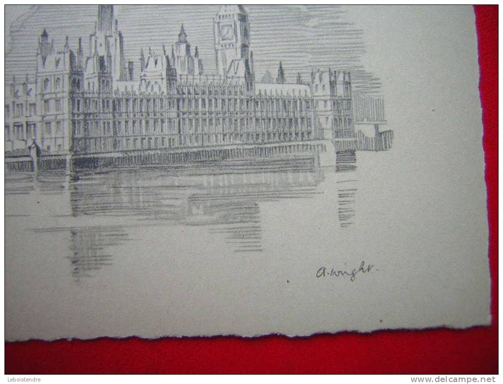 CPA- ANGLETERRE-THE HOUSE OF PARLIAMENT - LONDON-ILLUSTRATION DE A.WAIGHT OU A.WRIGHT??-CARTE EN BON ETAT-NON VOYAGEE - Houses Of Parliament