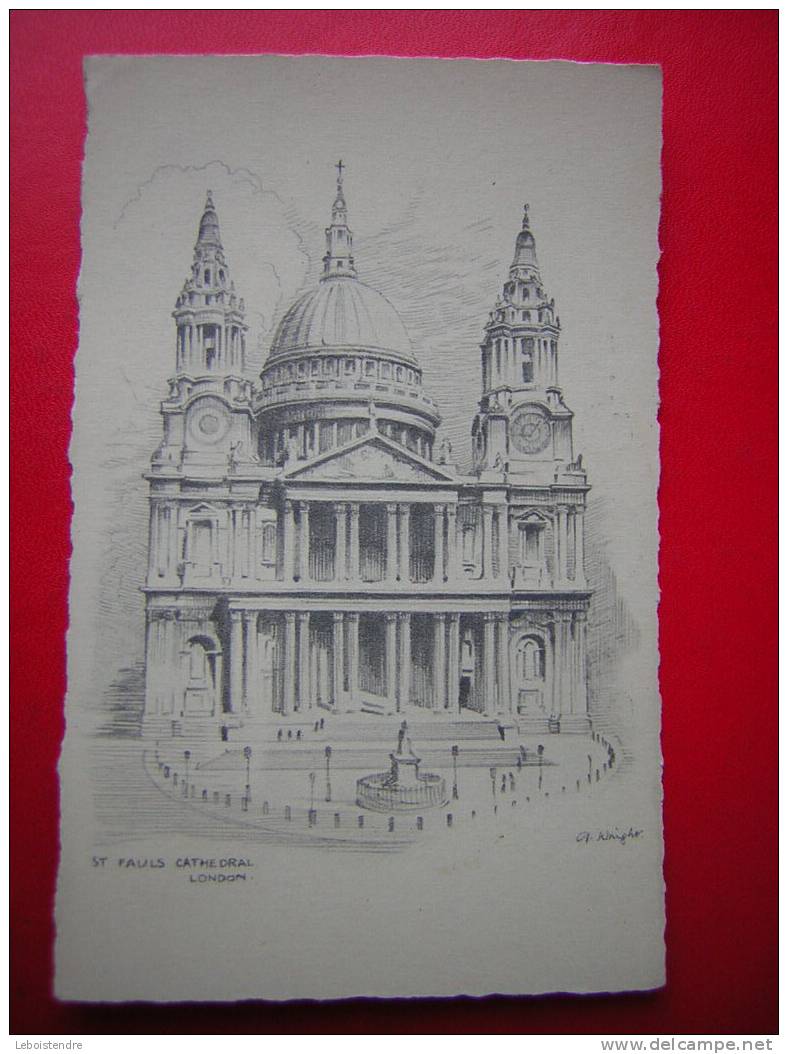 CPA- ANGLETERRE-ST PAULS CATHEDRAL- LONDON-ILLUSTRATION DE A.WAIGHT OU A.WRIGHT??-CARTE EN BON ETAT-NON VOYAGEE - St. Paul's Cathedral