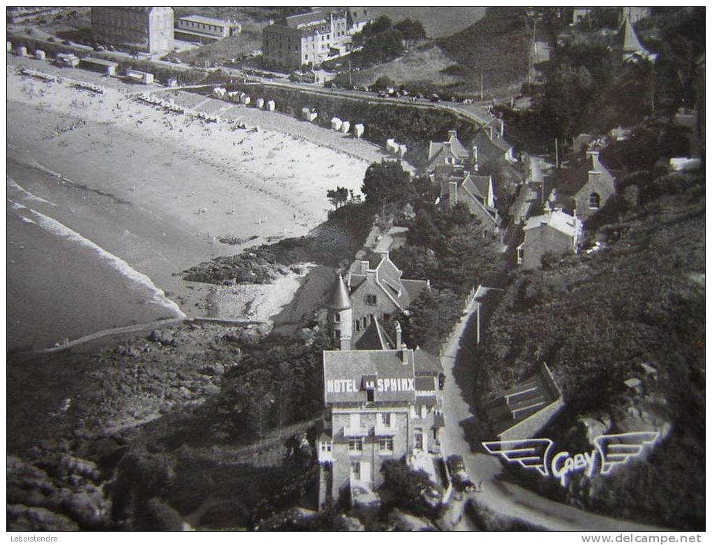 CPSM-22-COTES D´ARMOR-LA FRANCE VUE DU CIEL-PERROS GUIREC-LA PLAGE DE TRESTRIGNEL ET POINTE DU CHATEAU-HOTEL LE SPHINX - Perros-Guirec