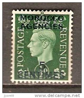 Morocco Agencies 1937  KGVI  Optd. 5c  (*) MM    French Currency - Bureaux Au Maroc / Tanger (...-1958)