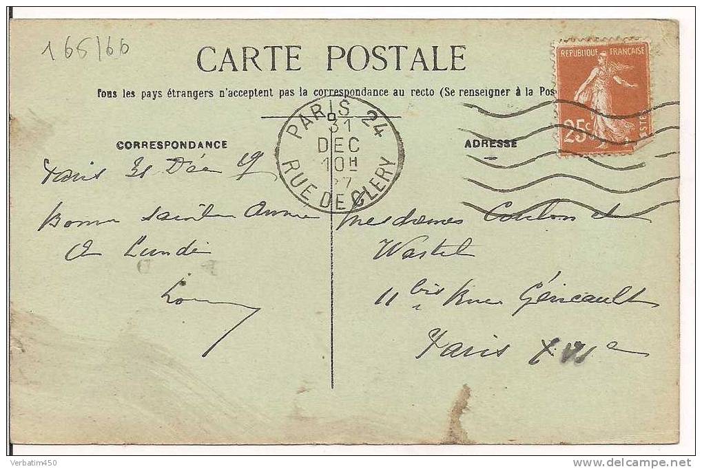 60..LIANCOURT..L EGLISE..PLAN ANIME......2 SCANS..1927..CACHET DE PARIS 24..RUE DE CLERY - Liancourt